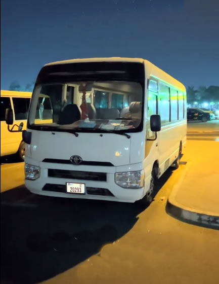 Company transport services with buses, trucks, and cars